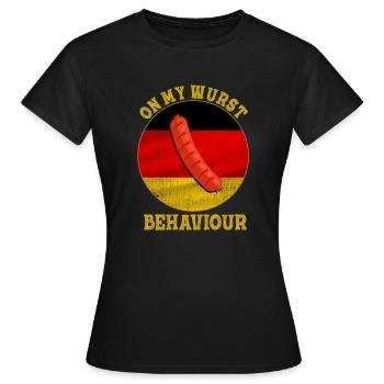 Je suis sur mon comportement de saucisse - T-shirt Femme - noir - Devant - AI Model Female 172 dark (172cm)