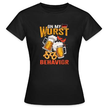 Je suis sur mon comportement de saucisse - T-shirt Femme - noir - Devant - AI Model Female 172 dark (172cm)
