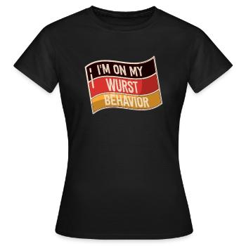 Je suis sur mon comportement de saucisse - T-shirt Femme - noir - Devant - AI Model Female 172 dark (172cm)