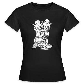 Céphalopode de poulpe Kraken - Drôle de sangria de poulpe - T-shirt Femme - noir - Devant - AI Model Female 172 dark (172cm)