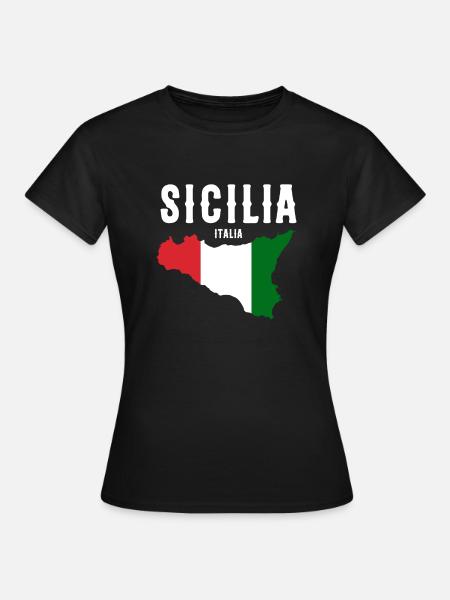 Sicilia bandiera Sicilia Palermo Italia - Maglietta da donna - nero