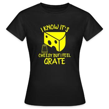 Ich weiß, es ist kitschig, aber ich fühle mich reibend - Frauen T-Shirt - Schwarz - Vorne - AI Model Female 172 dark (172cm)