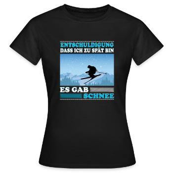 Ski Skifahrer Es gab Schnee Skipiste - Frauen T-Shirt - Schwarz - Vorne - AI Model Female 172 dark (172cm)