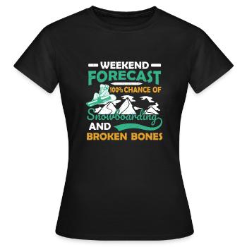 Snowboard fahren Snowboarding Winterurlaub - Frauen T-Shirt - Schwarz - Vorne - AI Model Female 172 dark (172cm)