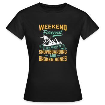 Snowboard fahren Snowboarding Winterurlaub - Frauen T-Shirt - Schwarz - Vorne - AI Model Female 172 dark (172cm)