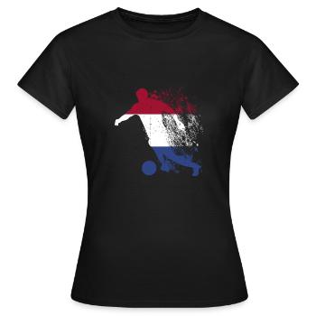 Équipe nationale des Pays-Bas - T-shirt Femme - noir - Devant - AI Model Female 172 dark (172cm)