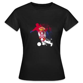 Équipe nationale Serbie - T-shirt Femme - noir - Devant - AI Model Female 172 dark (172cm)