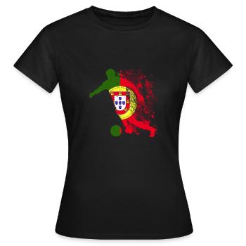 Equipe nationale Portugal Coupe du Monde - T-shirt Femme - noir - Devant - AI Model Female 172 dark (172cm)