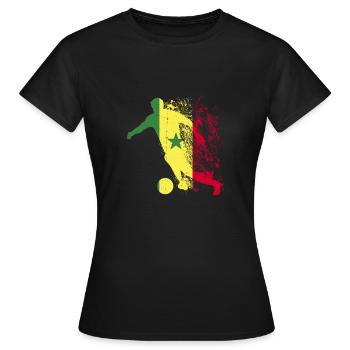 Coupe du monde de l’équipe nationale du Sénégal - T-shirt Femme - noir - Devant - AI Model Female 172 dark (172cm)