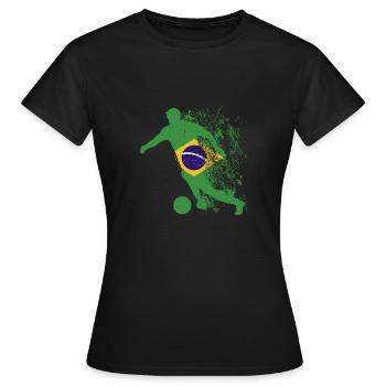 Équipe nationale du Brésil Coupe du monde - T-shirt Femme - noir - Devant - AI Model Female 172 dark (172cm)