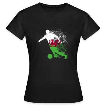Coupe du monde de l’équipe nationale du Pays de Galles - T-shirt Femme - noir - Devant - AI Model Female 172 dark (172cm)