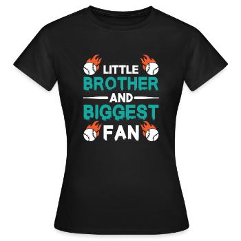 Kleiner Bruder Und Größter Fan-Baseball-Match - Frauen T-Shirt - Schwarz - Vorne - AI Model Female 172 dark (172cm)