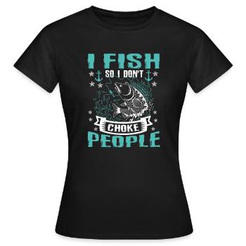 Je pêche donc je n’ai pas de drôle - T-shirt Femme - noir - Devant - AI Model Female 172 dark (172cm)