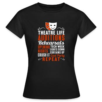 Actrice Drame Broadway Musical Theater - T-shirt Femme - noir - Devant - AI Model Female 172 dark (172cm)