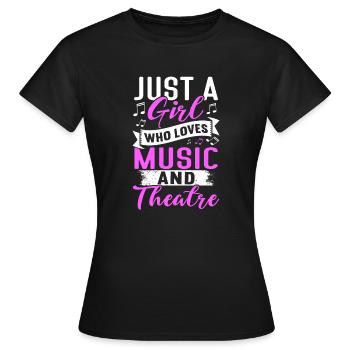 Actress Drama Broadway Musical Theater - Women's T-Shirt - black - Front - AI Model Female 172 dark (172cm)
