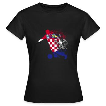 Équipe nationale Croatie Coupe du monde - T-shirt Femme - noir - Devant - AI Model Female 172 dark (172cm)