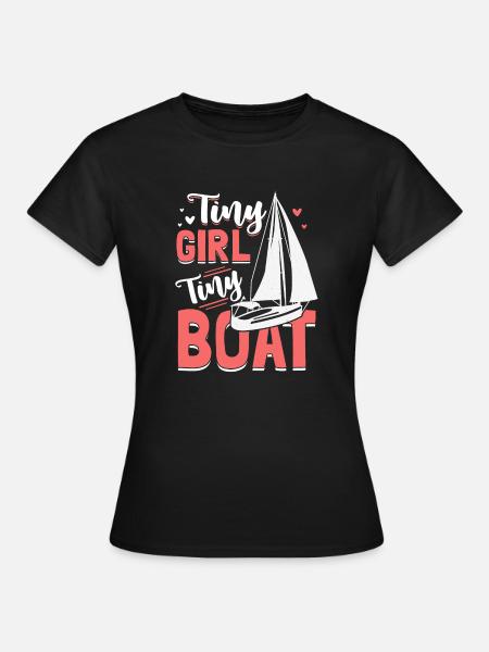 Little Girl Small Boat Sailing School Baltic Sea - Women's T-Shirt - black