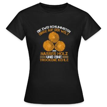 Lustiger Holzfäller Förster Forstwirt Spruch - Frauen T-Shirt - Schwarz - Vorne - AI Model Female 172 dark (172cm)
