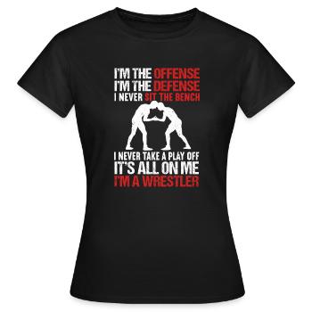 Lutte Lutte Lutteur Lutteur Cadeau de lutteur - T-shirt Femme - noir - Devant - AI Model Female 172 dark (172cm)