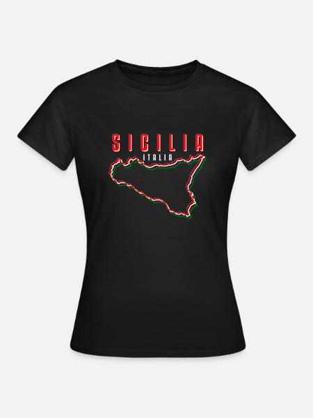 Sicilia bandiera Sicilia Palermo Italia - Maglietta da donna - nero