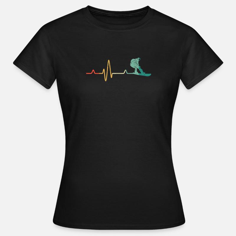 Snowboard Pulse Snowboarder Mountains Snowboarding - Women's T-Shirt - black