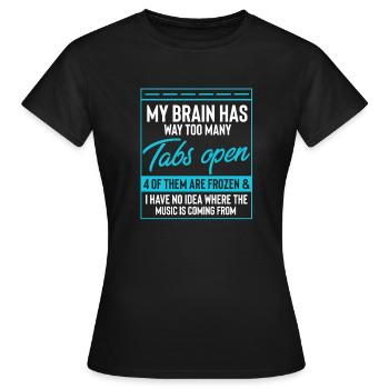 Hilarant Récupération des battements de cœur Soulagée Moquerie - T-shirt Femme - noir - Devant - AI Model Female 172 dark (172cm)