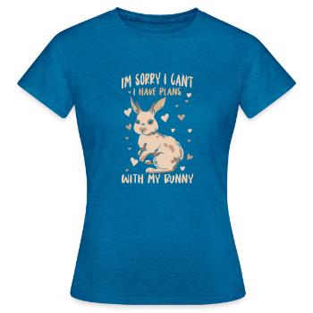 Lapin lapin animal de compagnie lapin - T-shirt Femme - bleu saphir antique chiné - Devant - AI Model Female 172 dark (172cm)