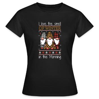 Ich Liebe Den Geruch Von Winter In The Morning - Frauen T-Shirt - Schwarz - Vorne - AI Model Female 172 dark (172cm)