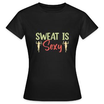 Les coureurs de marathon qui transpirent sont sexy - T-shirt Femme - noir - Devant - AI Model Female 172 dark (172cm)