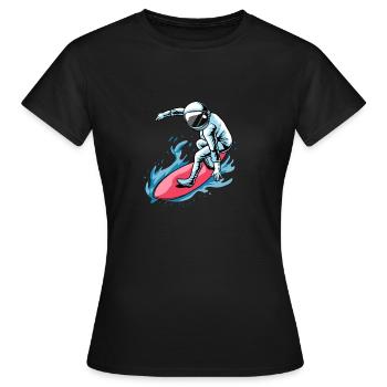 Surfeur Surfeur Astronaute - T-shirt Femme - noir - Devant - AI Model Female 172 dark (172cm)