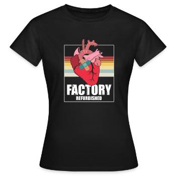 Neuheit Fabrik Refurbished Herzen erholen sich - Frauen T-Shirt - Schwarz - Vorne - AI Model Female 172 dark (172cm)