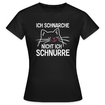 Ich Schnarche Nicht Ich Schnurre - Frauen T-Shirt - Schwarz - Vorne - AI Model Female 172 dark (172cm)