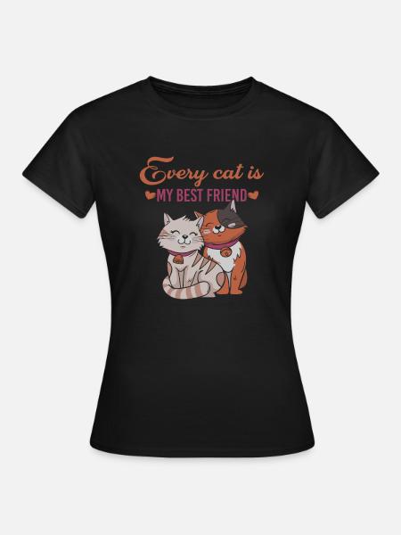 Katzenfreunde - Frauen T-Shirt - Schwarz