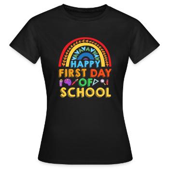 Happy First Day Of School - Women's T-Shirt - black - Front - AI Model Female 172 dark (172cm)