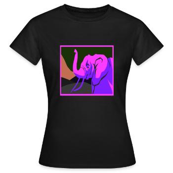 Awesome Elephant Lover Vapor Wave Designs - Women's T-Shirt - black - Front - AI Model Female 172 dark (172cm)