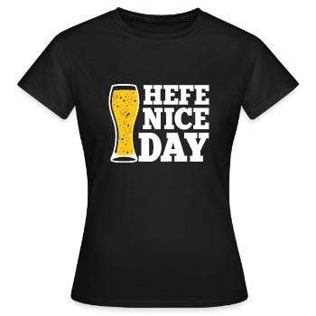 Hefe Nice Day Lustiges Bier Trinker Brauer Alkohol - Frauen T-Shirt - Schwarz - Vorne - AI Model Female 172 dark (172cm)