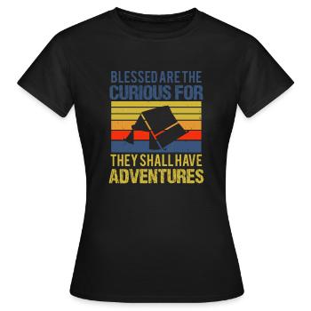Selig sind die Neugierigen - Frauen T-Shirt - Schwarz - Vorne - AI Model Female 172 dark (172cm)