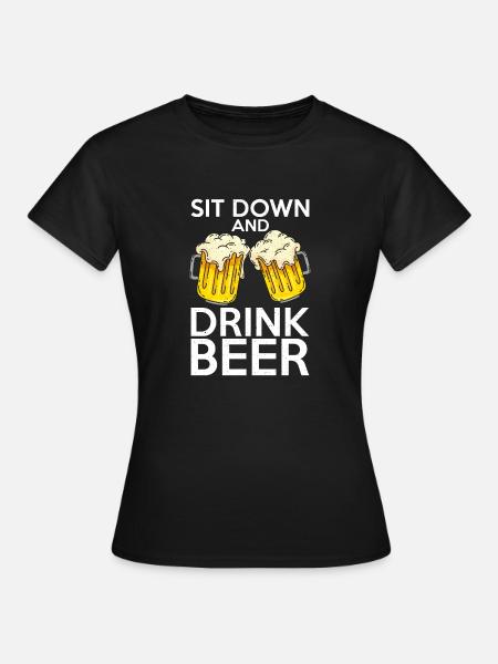 Biertrinker Bier Geschenke - Frauen T-Shirt - Schwarz