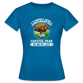 Capitol Peak Is On My List Hiking Camping Hiker - Frauen T-Shirt - Antikblaues Saphir meliert - Vorne - AI Model Female 172 dark (172cm)