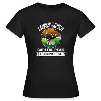 Capitol Peak est sur ma liste Randonner Camping Hiker - T-shirt Femme - noir - Devant - AI Model Female 172 dark (172cm)