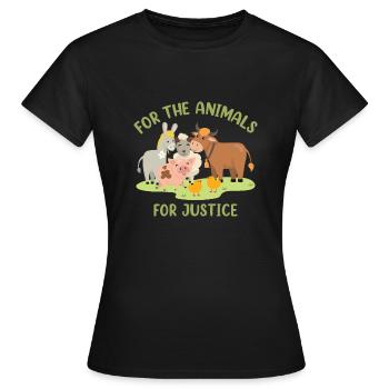 Pour les animaux, pour la justice - T-shirt Femme - noir - Devant - AI Model Female 172 dark (172cm)