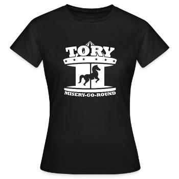 Anti-conservateurs anti-conservateurs La misère des conservateurs tourne autour - T-shirt Femme - noir - Devant - AI Model Female 172 dark (172cm)