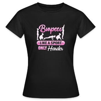Burpees - Frauen T-Shirt - Schwarz - Vorne - AI Model Female 172 dark (172cm)
