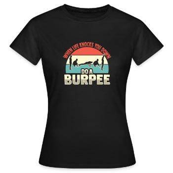 Burpee - Frauen T-Shirt - Schwarz - Vorne - AI Model Female 172 dark (172cm)
