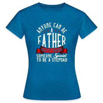 Bonus Dad Papa Best Step Daddy - Women's T-Shirt - antique blue sapphire heather - Front - AI Model Female 172 dark (172cm)