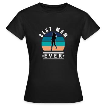 Best Mum Ever Jogging Vintage Sunset - Women's T-Shirt - black - Front - AI Model Female 172 dark (172cm)