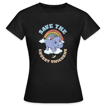 Sauvez les licornes potelées Mignons rhinocéros - T-shirt Femme - noir - Devant - AI Model Female 172 dark (172cm)