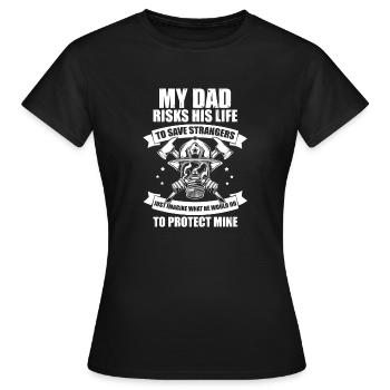 Hilarious Firefighter Saving Helping Rescuer - Women's T-Shirt - black - Front - AI Model Female 172 dark (172cm)