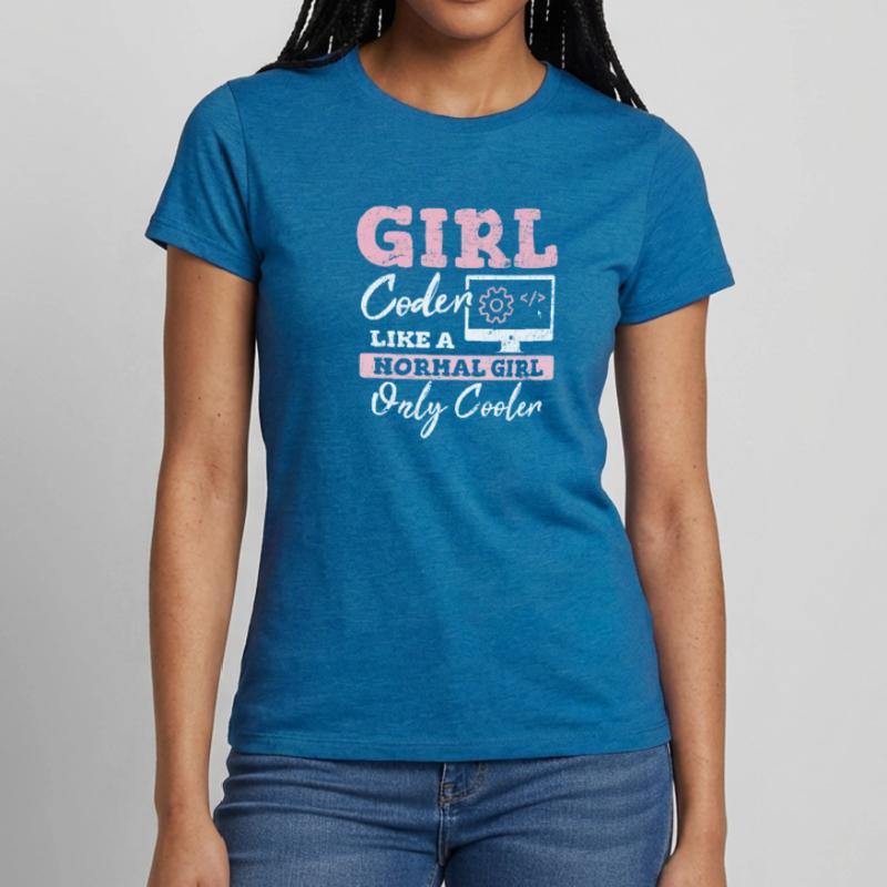 Funny Girl Coder Computer Programming Code Web Dev Women's T-Shirt