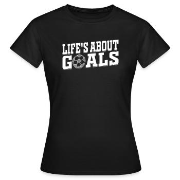 Soccer Player - Life's About Goals Soccer - Women's T-Shirt - black - Front - AI Model Female 172 dark (172cm)